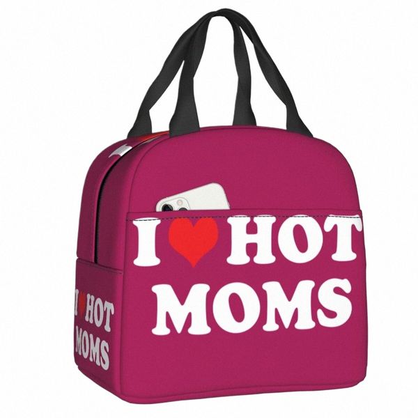 J'aime les mamans chaudes Sacs à lunch isolés pour les femmes Portable refroidisseur thermique boîte à lunch travail école voyage nourriture pique-nique sacs Ctainer n0o7 #