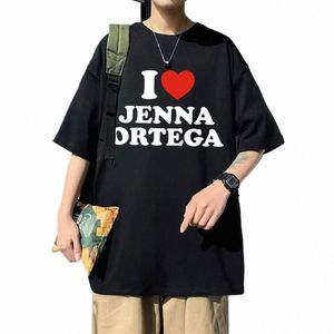 I Love Jenna Ortega T-shirt Tops Zomer mannen Hip Hop Losse Korte Mouw Tees Mannen Vrouwen Fi Casual oversized Eu Size T-shirt i6Cr #