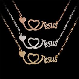 I Love Jesus Ketting Zilver Rose Goud Hart Stethoscoop Hangers Geloof Mode-sieraden voor Vrouwen Mannen Sieraden gift1541