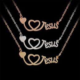 Amo a Jesús Collar Plata Rosa Oro Corazón Estetoscopio Colgantes Creo Joyería de Moda para Mujeres Hombres Joyería gift199S