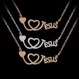 J'aime jésus collier argent Rose or coeur stéthoscope pendentifs croire bijoux de mode pour femmes hommes bijoux gift233u