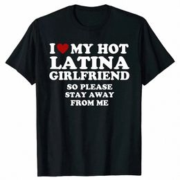 J'aime ma copine Latina chaude T-shirts I Heart My Hot Latina Cott Streetwear Cadeaux de la Saint-Valentin T-shirt Vêtements pour hommes J1Oi #
