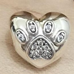 I Love My Pet Charm S925 Sterling Silver Bead met Clear Cz Past Europese Pandora Sieraden Armbanden Kettingen Pendant304M