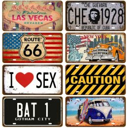 J'adore l'affiche de sexe Vintage Route 66 Signe métallique peinture Plaques Affiche ATTENTION AVERTIS