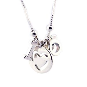 Je t'aime colliers ras du cou pour femmes mode 925 en argent sterling femmes colliers bijoux déclaration d'amour colliers chaîne bijoux Q0531