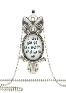 Collier pendentif hibou je t'aime jusqu'à la lune et au dos, bijoux blancs pour lui, son Art, cadeaux pour hommes 4528683