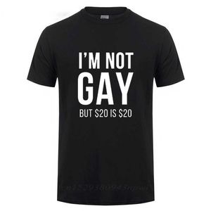 Ik ben geen homo, maar 20 is 20 grappige T-shirt voor man Biseksuele lesbische LGBT-trots verjaardagen partij geschenken katoenen t-shirt 210629