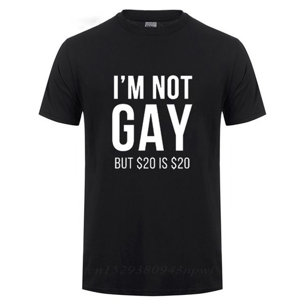 No soy gay pero tengo 20 camiseta divertida para hombre bisexual lesbiana LGBT Orgullo Cumpleaños Fiesta Regalos Camiseta de algodón 210714