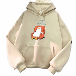 Je suis malade de tout drôle de canard Carto Sweats à capuche pour hommes Sweatshirts occasionnels pour femmes hiver polaire Harajuku Plus Size Street Hoody x6Ld #