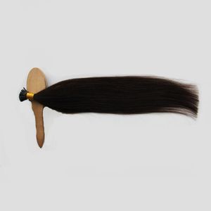 I Tip Hair Extensions Menselijk Haar Real Braziliaans Haar Keratin Pre Bonded Cold Fusion Natural Color 1.0G / S 100G