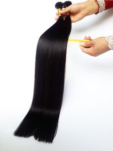 I Tip Extensions de cheveux humains Vente en gros de produits de haute qualité Personnalisation client VIP Stick Nail Tip 14-28inch 1g / s Prix usine