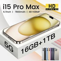 I15 Pro Max Telefoon Smartphone 6.7 inch Smartphone 4G LTE Smartphones 16GB RAM 1TB Camera 48MP 108MP Face ID GPS Octa Core Android Mobile Not iPhone Androids Telefoon