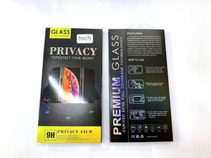 I15 Privacy 9H Protecteurs en verre trempé pour iPhone 15 Plus 15 Pro Max 5 Anti-regard contre anti-espion Soie Couverture complète Écran de protection Film de téléphone Emballage de vente au détail