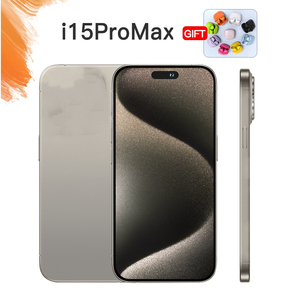 i15 pro max mobile phone 7.3 inch smartphone 4G LTE 5G mobile phone 16GB RAM 1TB camera 48MP 108MP Face ID GPS octa-core android smartphone tag high-end customization