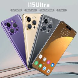I15 Ultra Mobile Smartphone met Android 13 System Dual Sim Card Ondersteuning 5G Echte Mibile Telefoon 2 GB RAM+16 GB ROM 7,3 inch grote telefoons