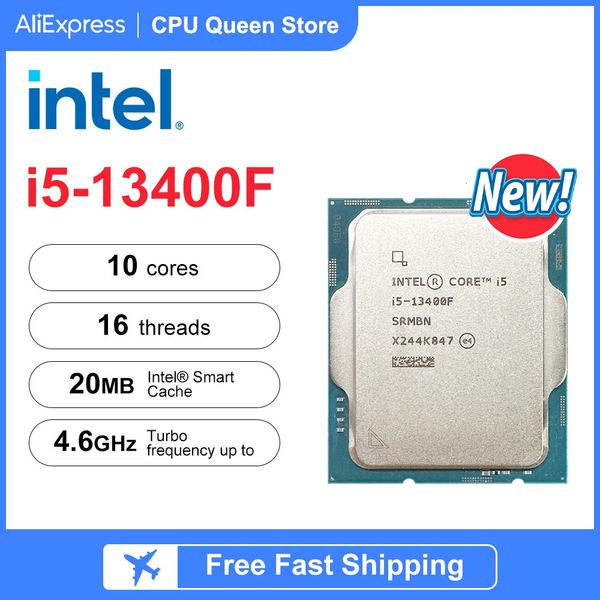 Processeur i513400F 10 cœurs et 16 threads 20 Mo de cache jusqu'à 0 GHz LGA1700 prenant en charge B660 B760 sans ventilateur 240318