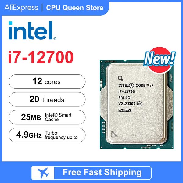 Processeur i712700 10 cœurs et 20 threads 25 Mo de cache jusqu'à 490 GHz LGA1700 prenant en charge B660 B760 sans ventilateur 240126