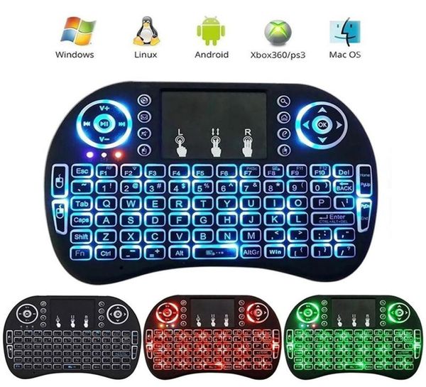 I8 24G ardilla voladora mini teclado inalámbrico litio seco eléctrico tres colores retroiluminación caballo corriendo light1619371