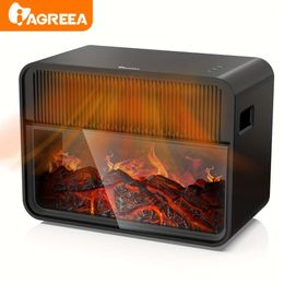Chauffage IAGREEA, style de cheminée à flamme innovant, avec télécommande, haute apparence, chauffage en céramique PTC, léger et sûr, 1500 W, adapté au salon.