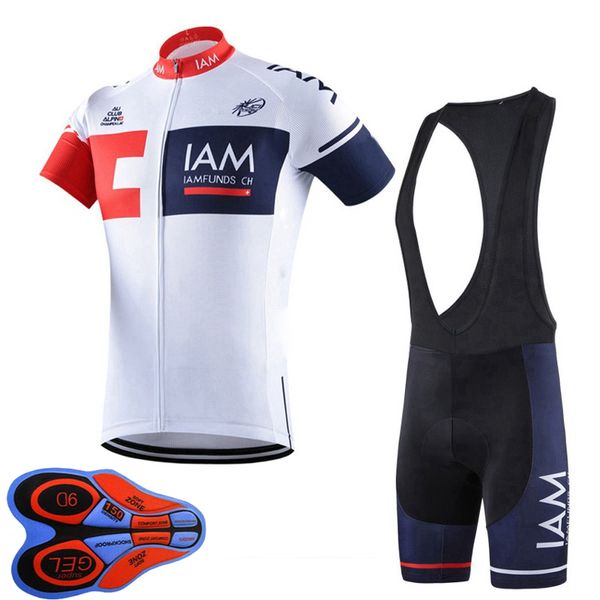 IAM Équipe Respirant Hommes Cyclisme À Manches Courtes Maillot Cuissard À Bretelles Ensemble D'été Route Vêtements De Course En Plein Air Vélo Uniforme Costume De Sport Ropa Ciclismo S210050773