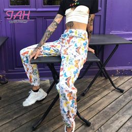 IAMHOTTY Joggers Femmes Papillon 3D Imprimer Pantalons De Survêtement Taille Haute Femmes Plus La Taille Style Coréen Modes Vêtements Hip Hop Roupas T200422