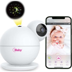 Ibaby M8 2K Smart Baby Monitor met Cry and Motion Alerts, Night Light Projector, temperatuur/vochtigheid alarmen - geschikt voor iOS/Android