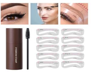 IBCCCNDC Kits de tampon à sourcils Forme de maquillage Makeup étanche poudre Natrual Eyevrows Stick Hair Ligne Contour Brown Brown Black 3 Color1001625