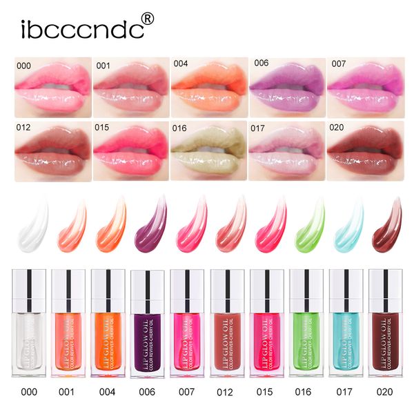 Ibcccndc lèvres lueur huile teinte clair brillant à lèvres liquide rouge à lèvres gelée de cristal sexy dodu lueur teinté hydratant nutritif naturel 6 ml brillant maquillage brillant à lèvres