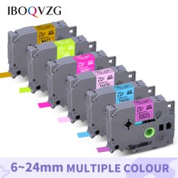 Iboqvzg pontouch étiquette plis cassets bleu violet rose jaune compatible pour le frère Tze231 Tze 231 MQF31 MQ531 MQE31 Cassette laminée