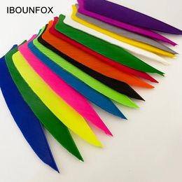 Ibounfox 3 pouces 50 pcs plumes de l'aile gauche pour les flèches des flots de bouclier coloré coupé arc en spirale torsion enveloppe