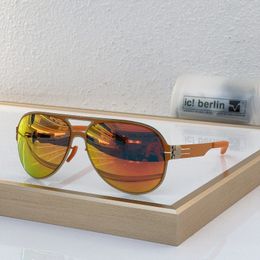 IC! Berlín NUEVA Gafas de sol antiguas Marcas de lujo Diseñador de lentes Retro Gafas Uv400 Fambure Travel Shades Lentes para hombres Tamaño del colapso del colapso 60-15-145