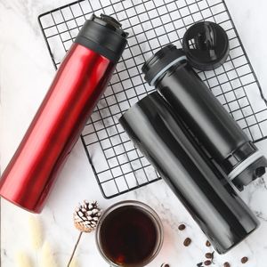 Icafilas 350 Pot à presse français Portable en acier inoxydable Double isolation thermique stockage au froid voyage bouteille extérieure cafetière