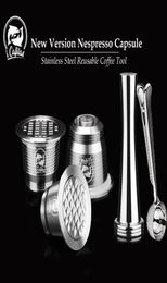 Icafilas pour Nespresso Rechargeable Capsule Reutilisable Filtre de café Dripper Steel Cafeteira Capsulas de Cafe Reconsables C10301854343