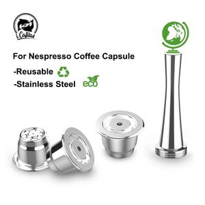 ICafilas – capsules de café réutilisables, pour Nespresso, filtres à café en acier inoxydable, expresso, machine à dosettes de crème, améliorée 240122