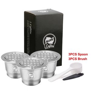 ICafilas Reusbale Capsule Nespresso Réutilisable Inox Filtres À Café En Acier Inoxydable Capsula Espresso Cafetière Panier 210326