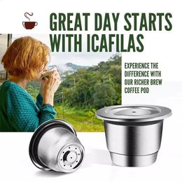 ICafilas acier inoxydable rechargeable réutilisable pour Nespresso café Capsule Cafeteira filtre pour Essenza Mini Citi 240313