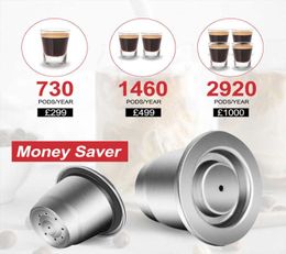 ICafilas SVIP Capsule de café en acier inoxydable pour Nespresso Reutilisable Inox rechargeable Crema Espress dosettes filtrantes réutilisables 2106077981773