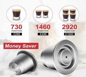 ICafilas SVIP Capsule de café en acier inoxydable pour Nespresso Reutilisable Inox rechargeable Crema Espress dosettes filtrantes réutilisables 2106077981773