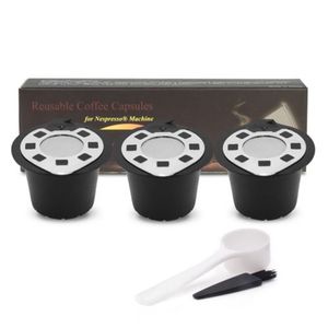 ICafilasRecargable para cápsula Nespresso para máquina de café Nespresso Cápsula recargable 3 unids Recarga Cesta reutilizable 210326