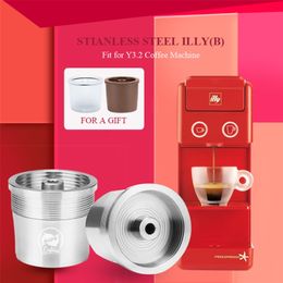 ICalifas compatibel voor illy koffiemachine maker / roestvrijstalen metalen navulbare herbruikbare capsule fit voor illy espresso cafe 210712