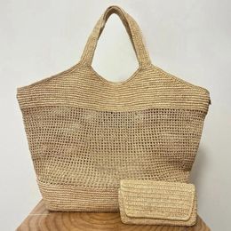 ICARA RAFFIAS Designer Hand-Embroidered Plaw Handsbag grande capacité Tote Femme Sac de plage Travel Vacations d'été