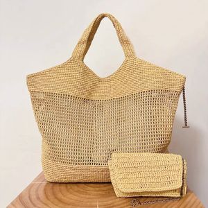 ICare Maxi Designer Bag Raffias Luxe Tote Tas Hoogwaardige hand met handbeklaagde Weaving Straw Bag Beachtas Grote capaciteit Takken Schoudertassen