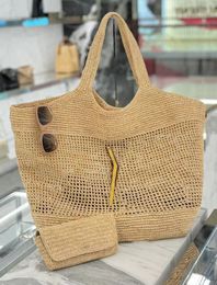 Bolso de bolsas de bolsas Icare Maxi Bag Mujeres Rafias de lujo Raffias a mano Bolsa de paja de alta calidad Bolsa de playa Gran capacidad bolsas de hombro de compras bolsas