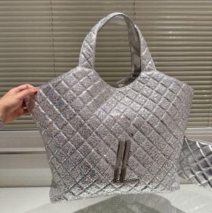 Icare Maxi Tote boodschappentas handtassen Vrouwen designer tas glanzend gerimpeld leer lamsleer draagtas voor vrouw Grote strandtassen Reizen Schoudertas Portemonnee 2 STUKS