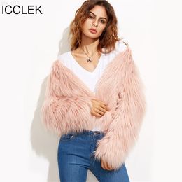 ICCLEK automne et hiver nouvelle fourrure imitation manteau de fourrure femmes court Tan mouton peluche rose manteau épaissi manteau T220716