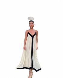 Icclek Traf 2024 Camisola de costura para mujer Dr Summer Sexy Prom Mujer Dr Zevity Elegante y bonito blanco Dr 84IP #