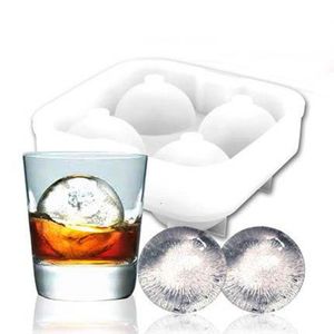 Haute qualité Boules De Glace Maker Ustensiles Gadgets Moule 4 Cellules Whisky Cocktail Premium Sphères Rondes Bar Cuisine Partie Outils Plateau Cube