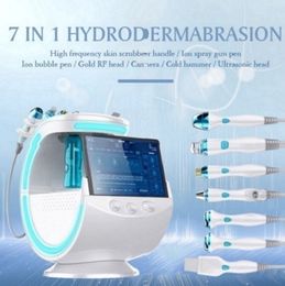 Bleu glacée 7 en 1 Analyse de la peau H2O2 Small Bubbles Aqua Peleling Machine RF Skin Firm Firm Pore Retron d'acné Traitement Repaisement Skin Rajuvernation Hydratermabrasion