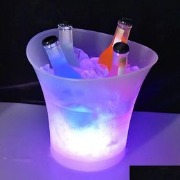 Seaux et refroidisseurs de glace 5L avec 6 couleurs Light étanche Bar LED Bar nocturne Up Champagne Whisky Bars Bars Party Dec Drop Del Dh2xn