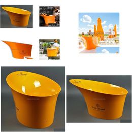 Seaux à glace et refroidisseurs Seau à champagne Grand Magnum Refroidisseur Acrylique Rare Orange Drop Livraison Maison Jardin Cuisine Bar À Manger Barware Dht94